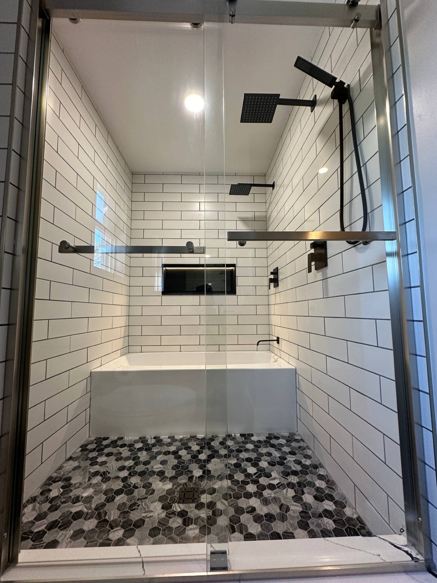 Finished bathroom - custom shower