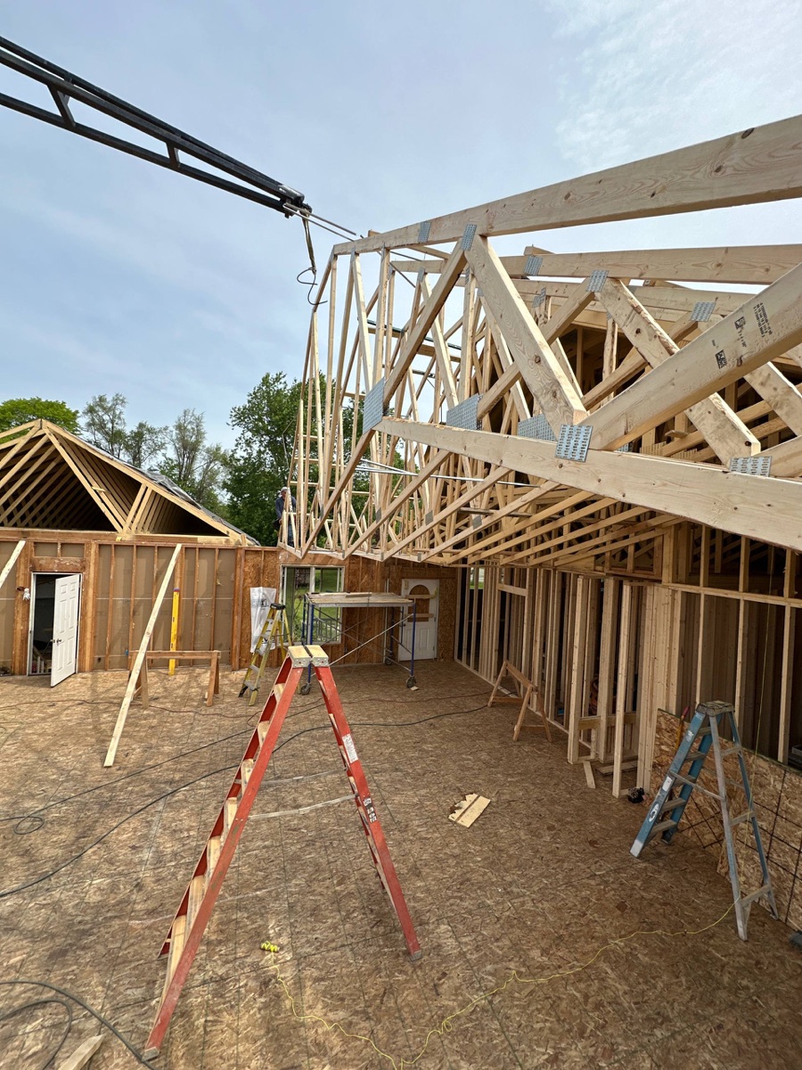 Structural rebuild - roof truss framing